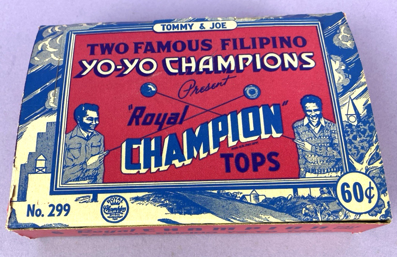 1950's Royal Champion Yo Yo's Empty Display Box Tommy & Joe Filipino Champions