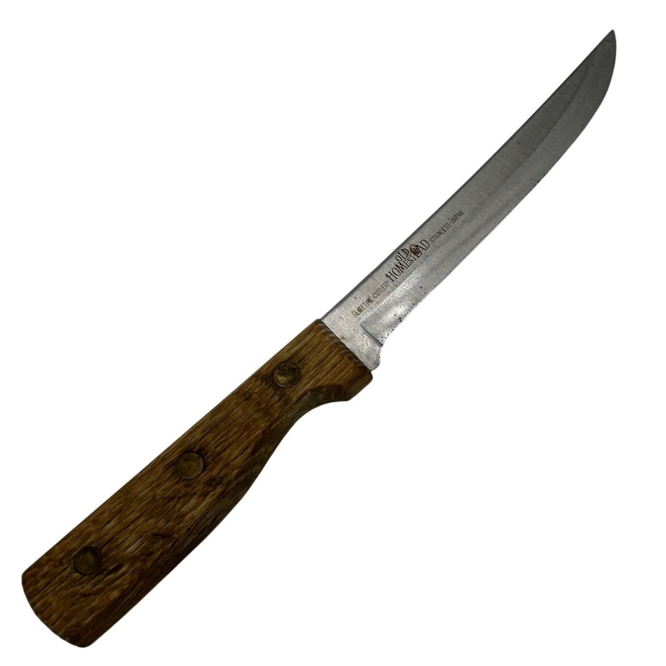 Vintage Homestead Lifetime Cutlery Utility Knife Stainless Steel Hardwood Handle