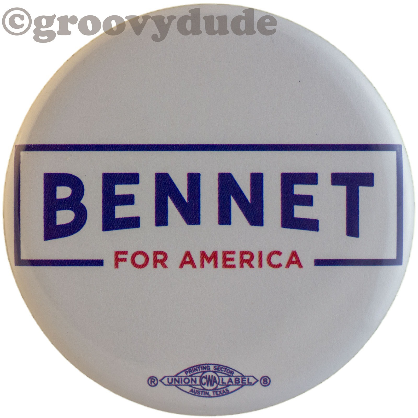 Michael Bennet 2020 President White Logo 2-1/4 Political Campaign Pinback Button