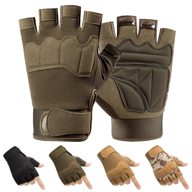 Tactical Half Finger Gloves Motorcycle Cycling Hiking Driving Working Fingerless