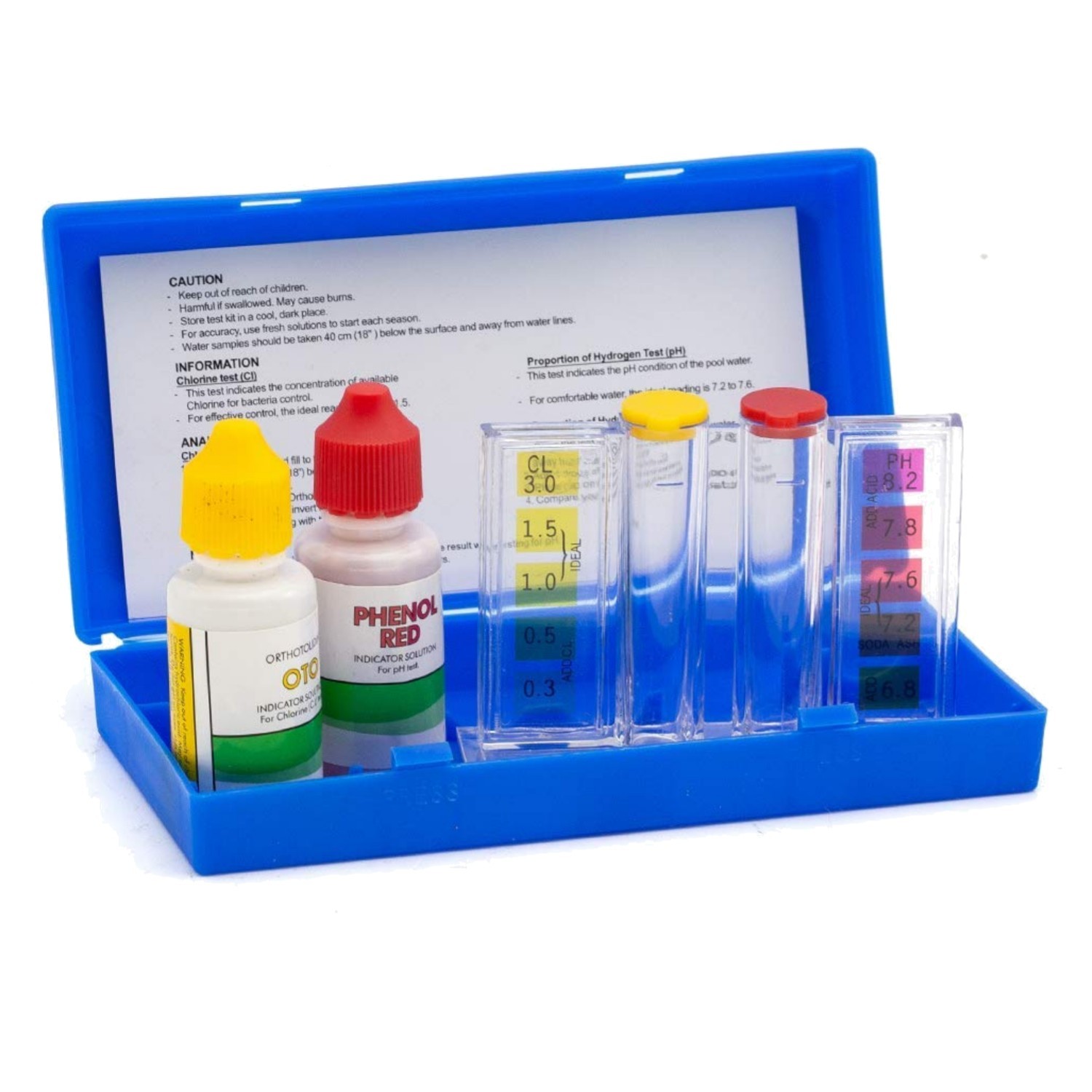 Comprehensive Pool & Spa Water  Kit - Chlorine & pH Indicator Solutions