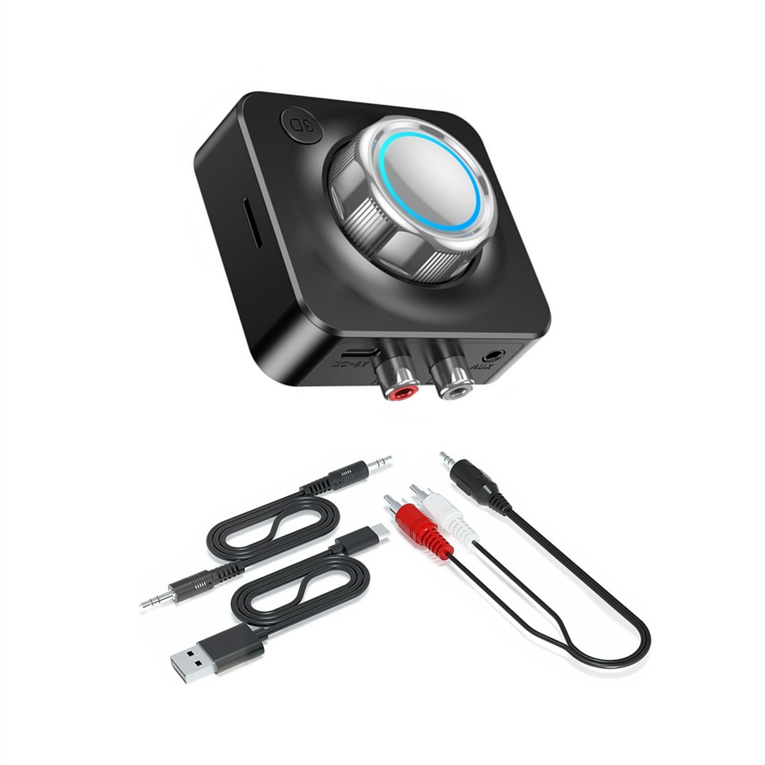 Bluetooth 5.0 Receiver 3.5mm AUX To 2RCA Audio Stereo Wireless Adapter