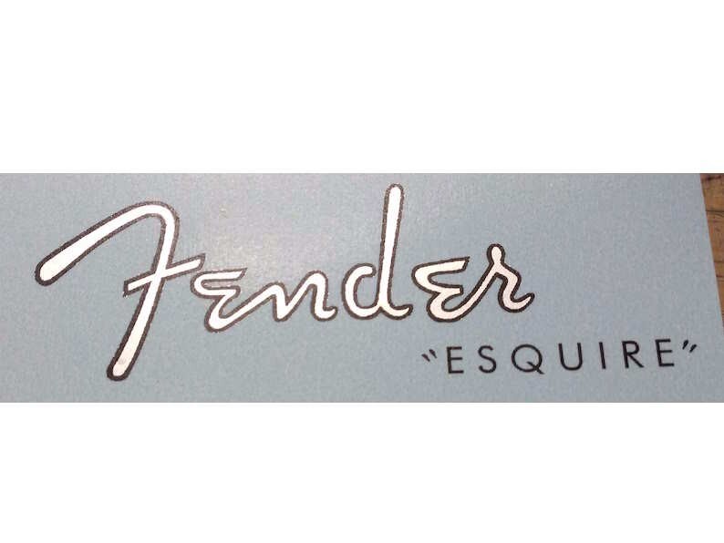 Fender Esquire Silver Metallic Waterslide Headstock Decal 2 per listing E1