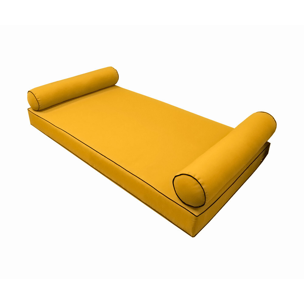 SLIPCOVER ONLY S5 Daybed Mattress Bolster Cover Contrast Pipe Trim Twin-XL AD108