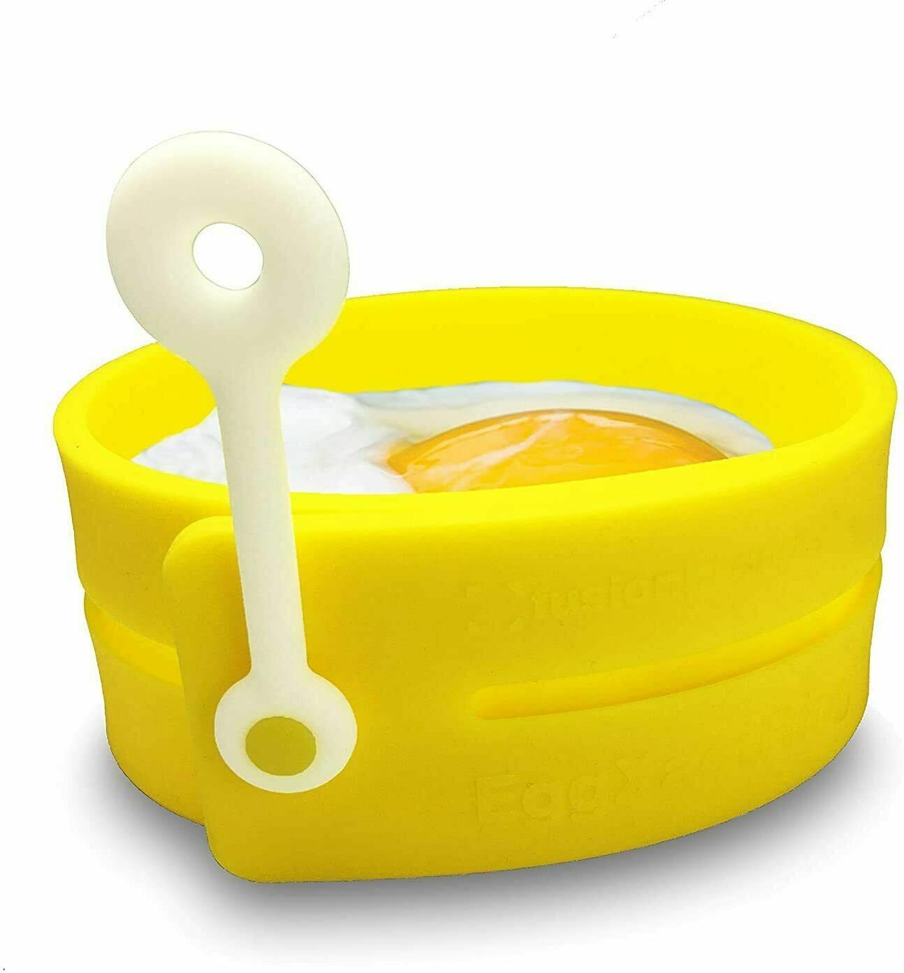 Fusionbrands EggXactRing Adjustable Silicone Egg Ring, Yellow