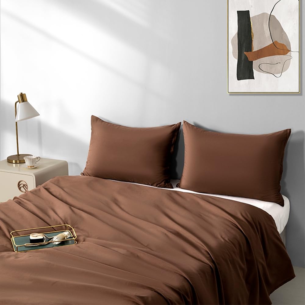 2 Pack Microfiber Zipper Pillowcases Soft Comfortable Not Shrink Coffee Pillo