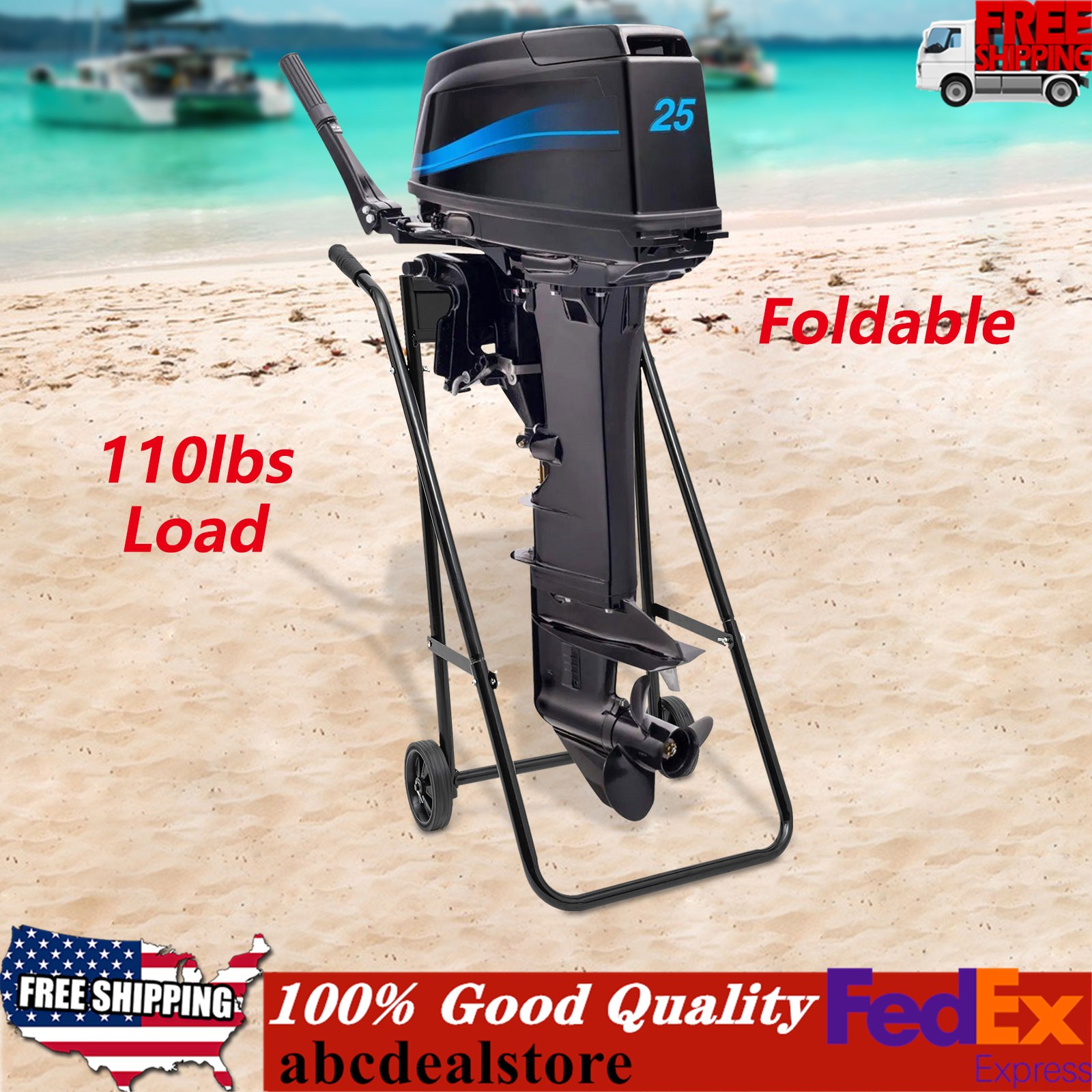 Heavy Duty Outboard Boat Motor Stand Carrier Cart Dolly Trolley Transport Stand