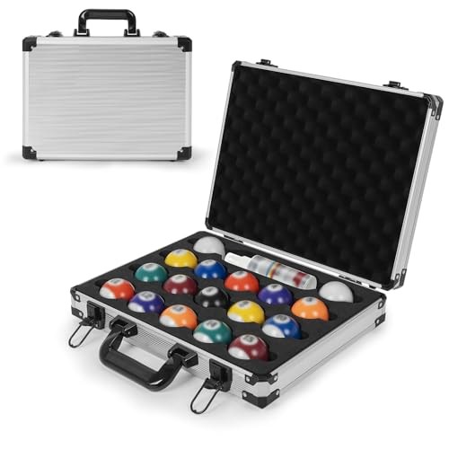 Pool Balls Case Portable Carrying Box with Handle, Large Capacity Hard