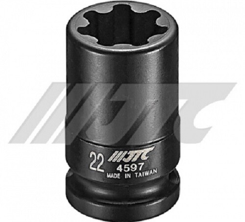 JTC-4597 AUDI BRAKE CALIPER SOCKET (22/7PT) Size: 1/2" DR 22mm x 7PT, 48mm(L).