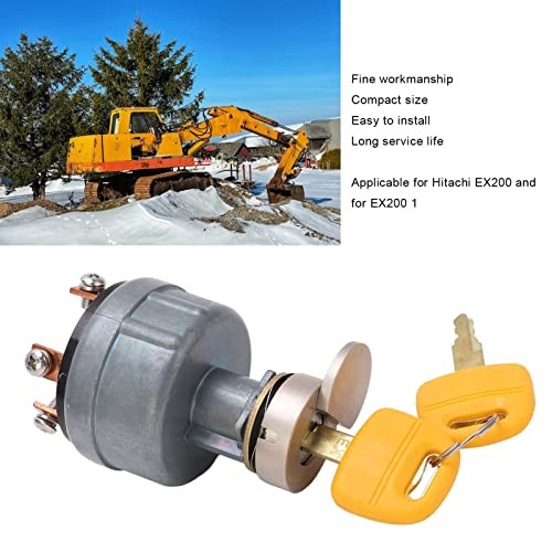 6-Pin Excavator Ignition Start Switch - Silver, Push Button, Ignition, Manual,
