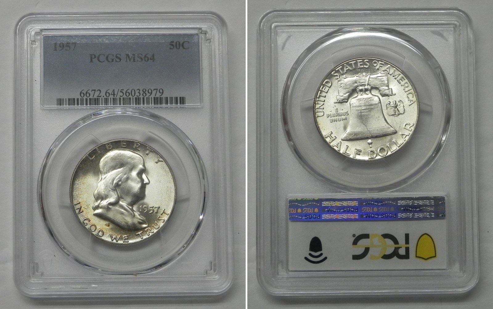 1957 Franklin Half Dollar 50c, PCGS MS64  #8979