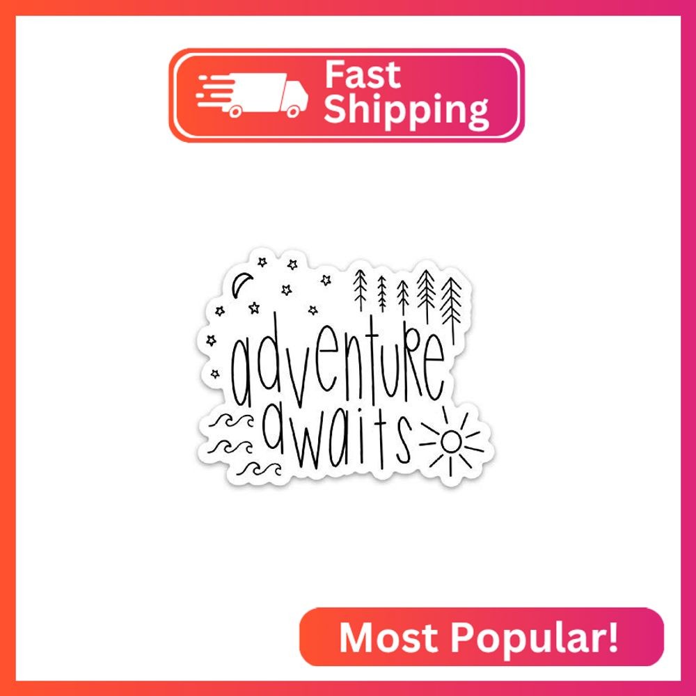 Swaygirls Adventure Awaits Decal | Sun Sticker | Mountains Sticker | Wave Sticke