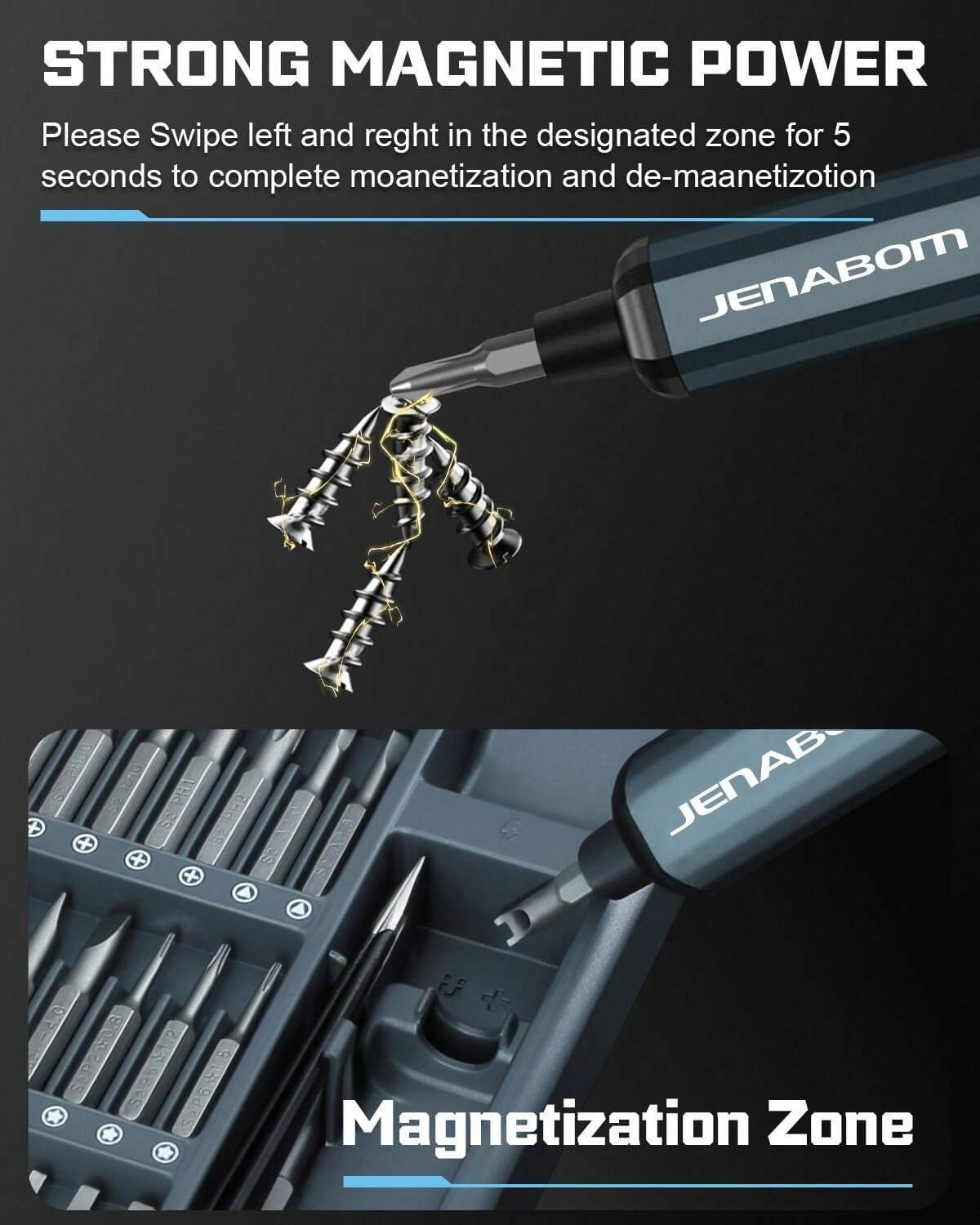 68 in 1 Cordless Electric Screwdriver Set Precision Bits LED Light Tool
