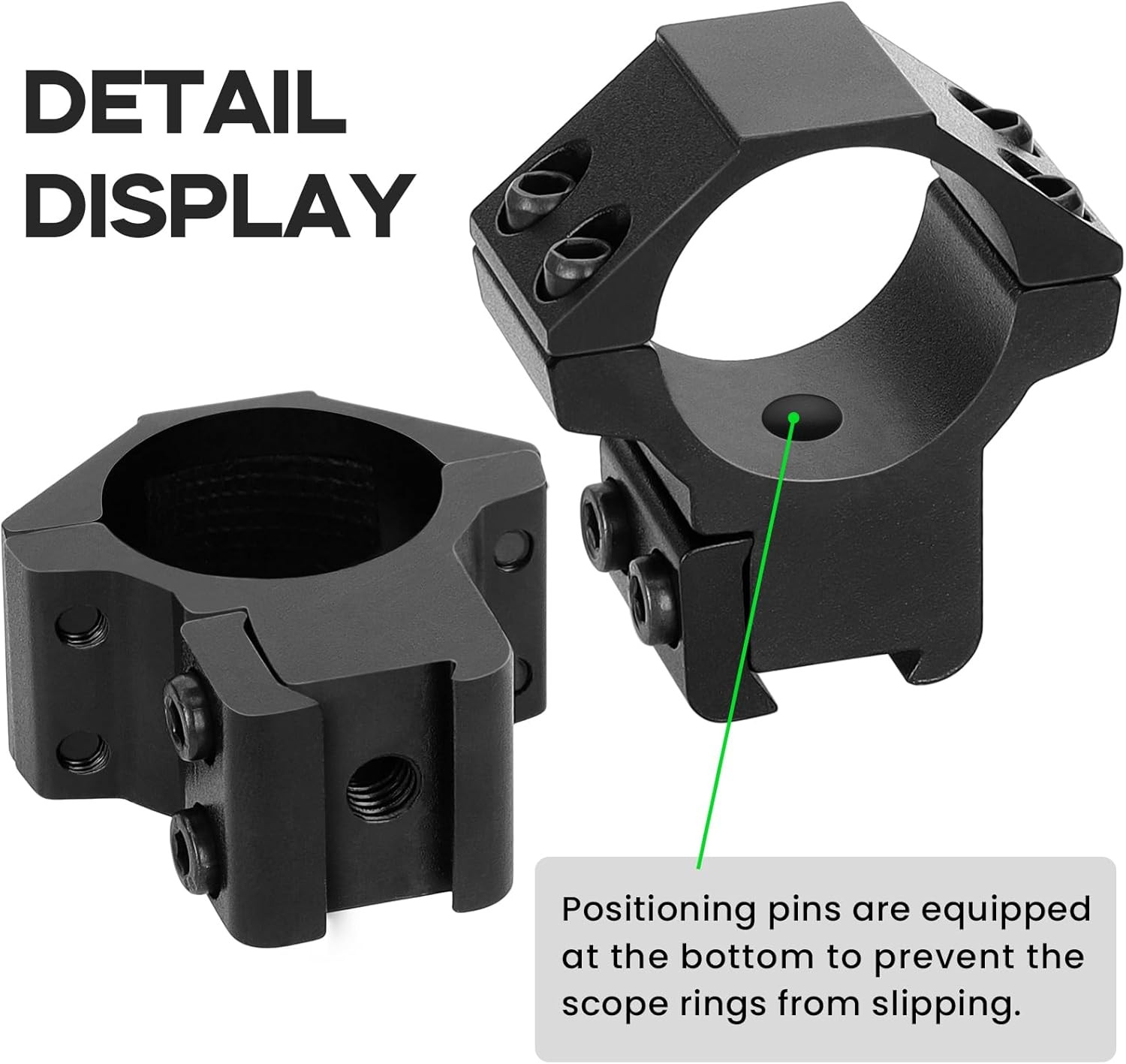 1 Inch Dovetail Scope Rings Set, 2 Pcs Medium Profile Scope Mounts with 2 Hex Wr