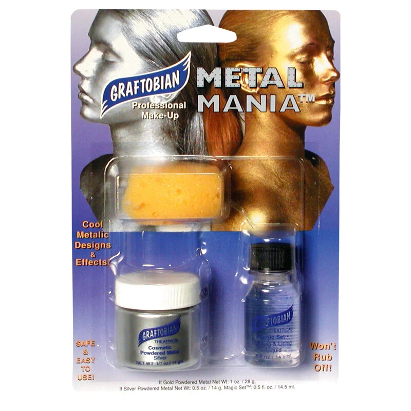 Graftobian Cosmetic Powdered Metals SILVER kit
