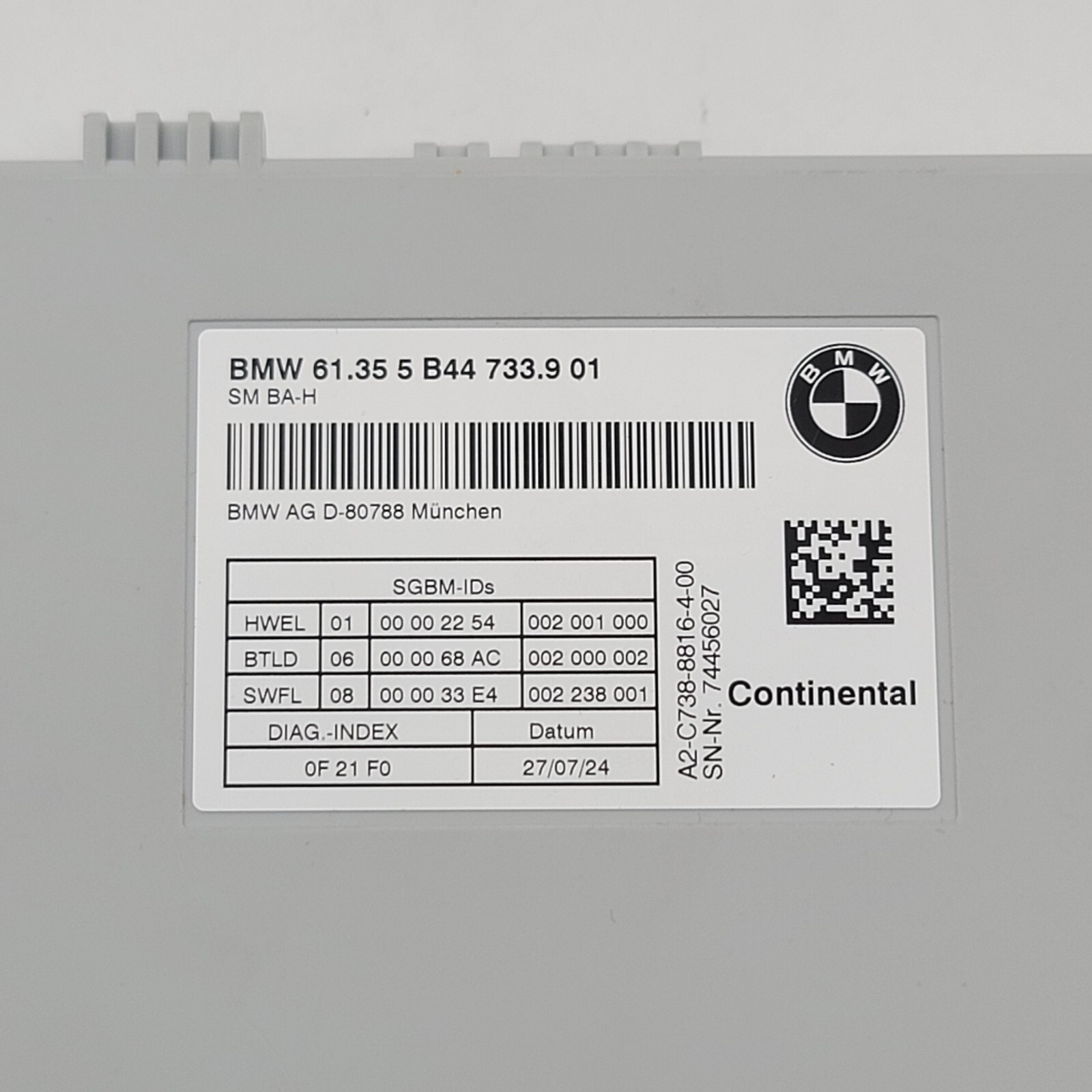 BMW G20 330XI M3 Front Seat Control Module OEM 5B44733