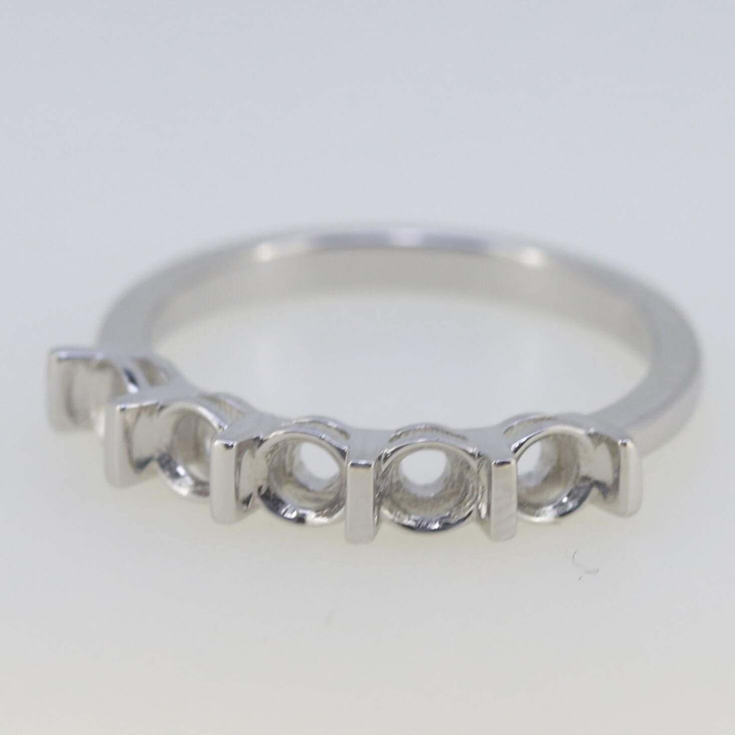 Sterling Silver Semi Mount Ring Setting RD 4x4mm Multi Stone Band Ring