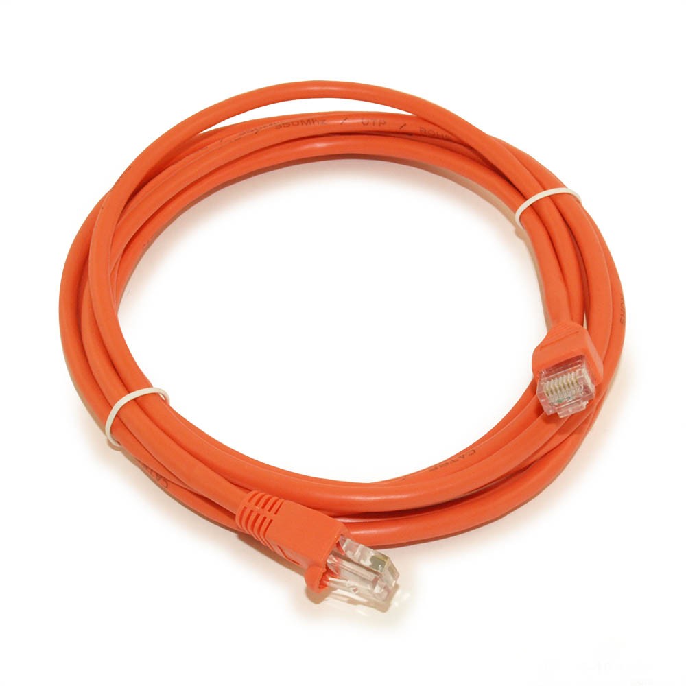 10ft Cat5E Ethernet RJ45 Patch Cable  Stranded  Snagless Booted  ORANGE
