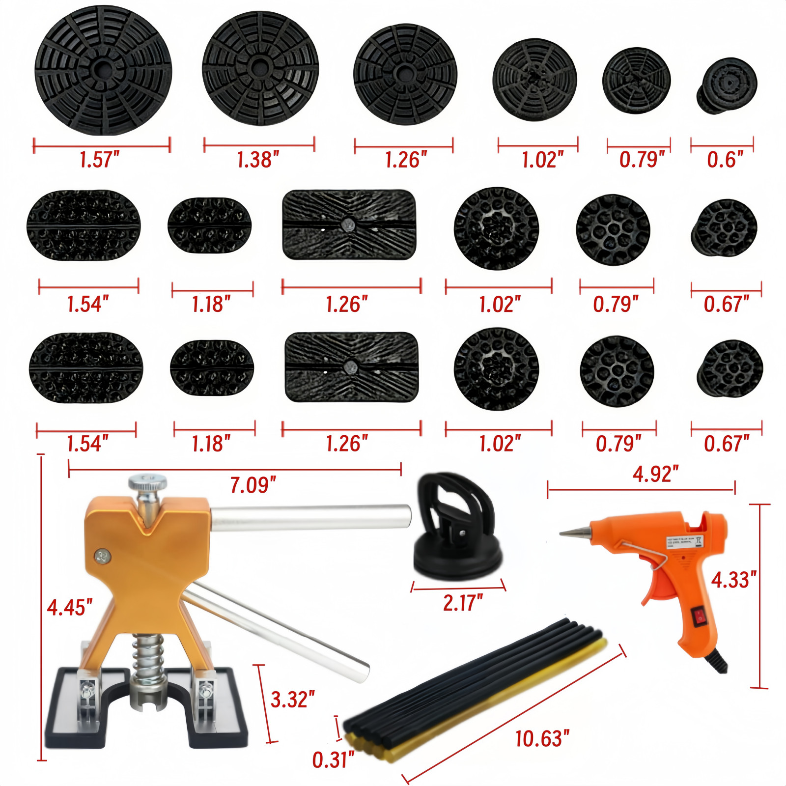34Pcs Car Body Dent Puller Tool Paintless Hail Damage Remover Repair Kit NEW