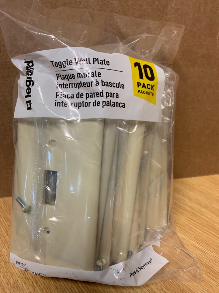 legrand Switch Wall 1-gang 10-pack ivory toggle standard wall plate