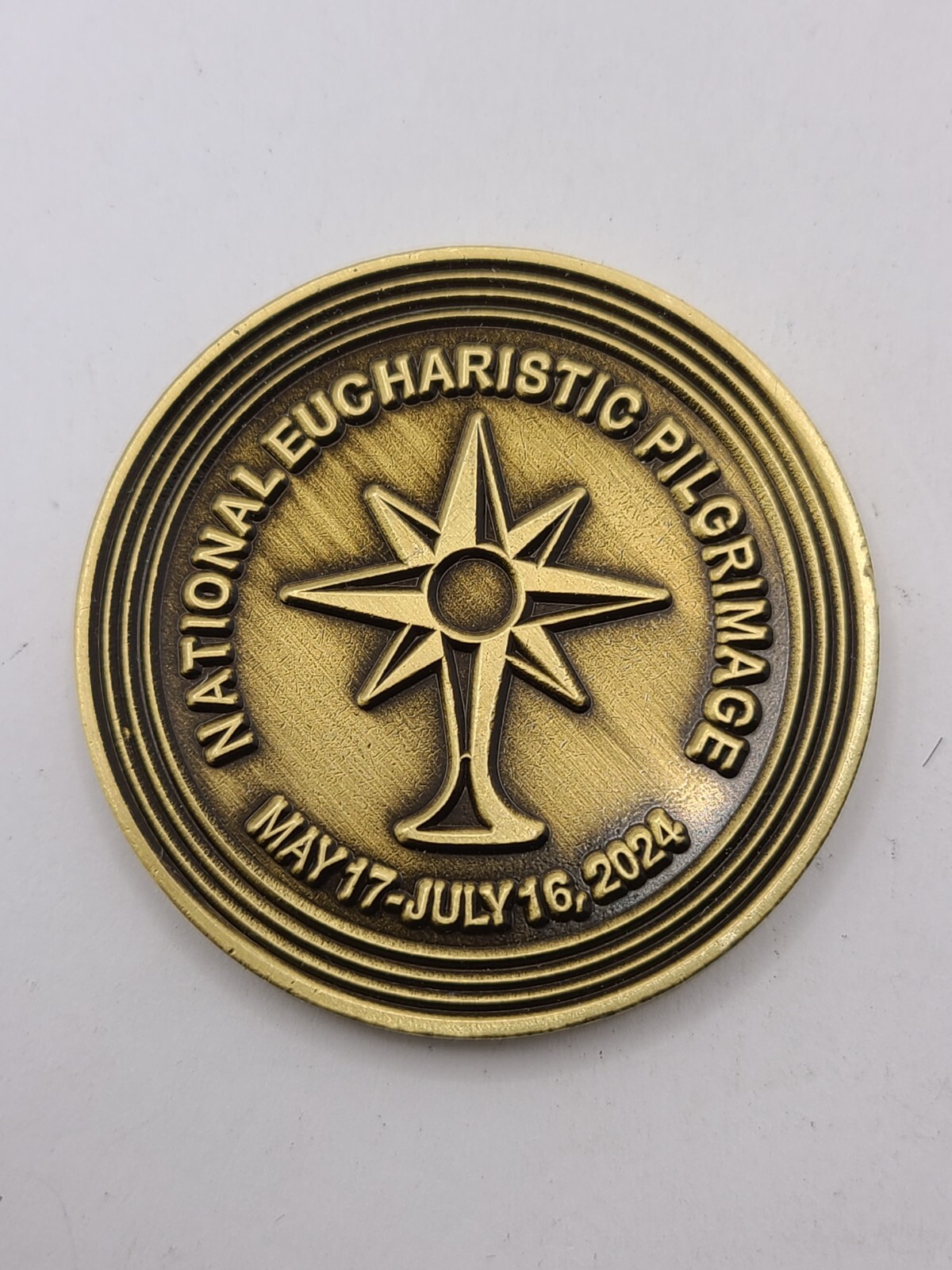 National Eucharistic Pilgrimage Brass Coin