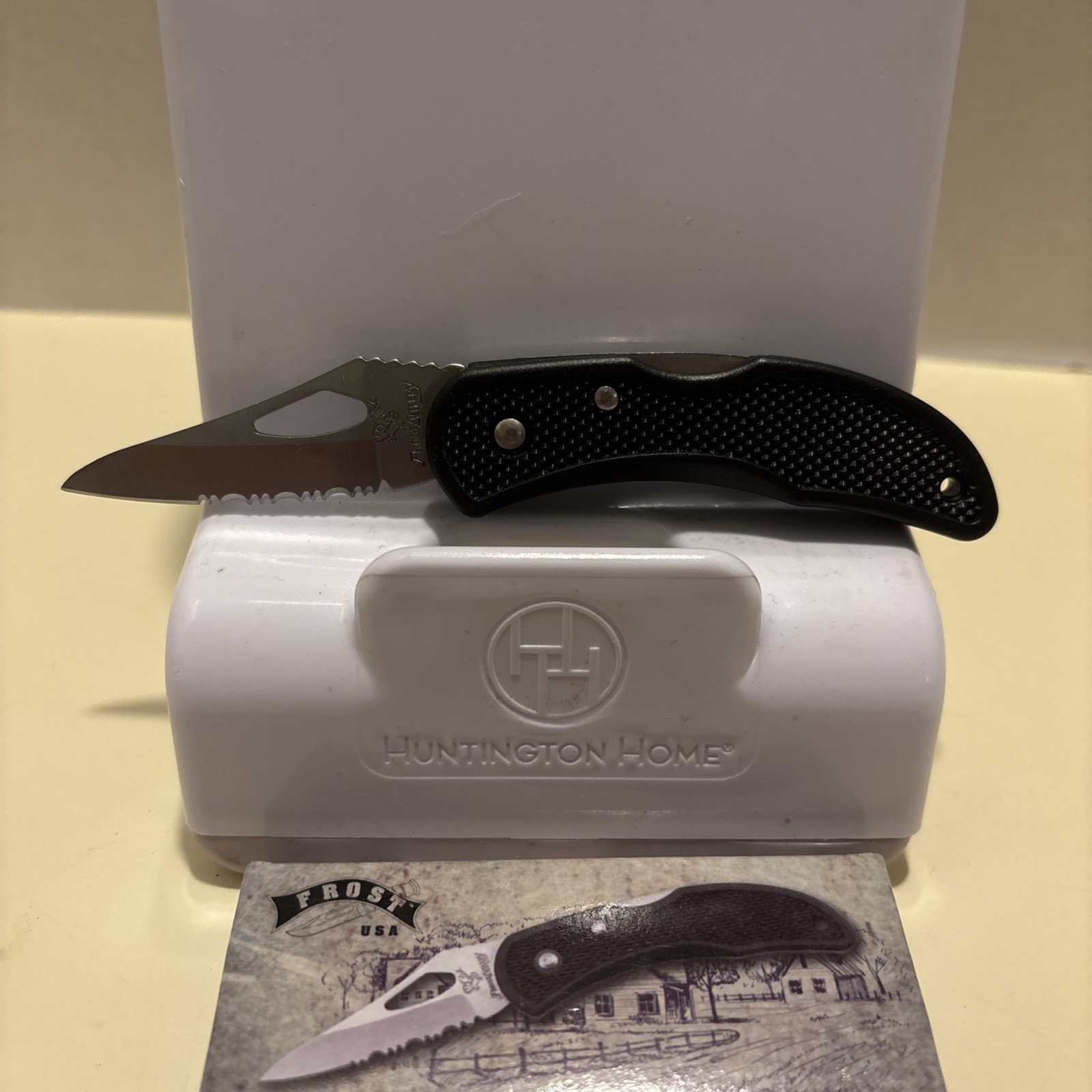 Frost 3" Closed Back Lock Folding Knife Stainless Steel Blade Black Handle