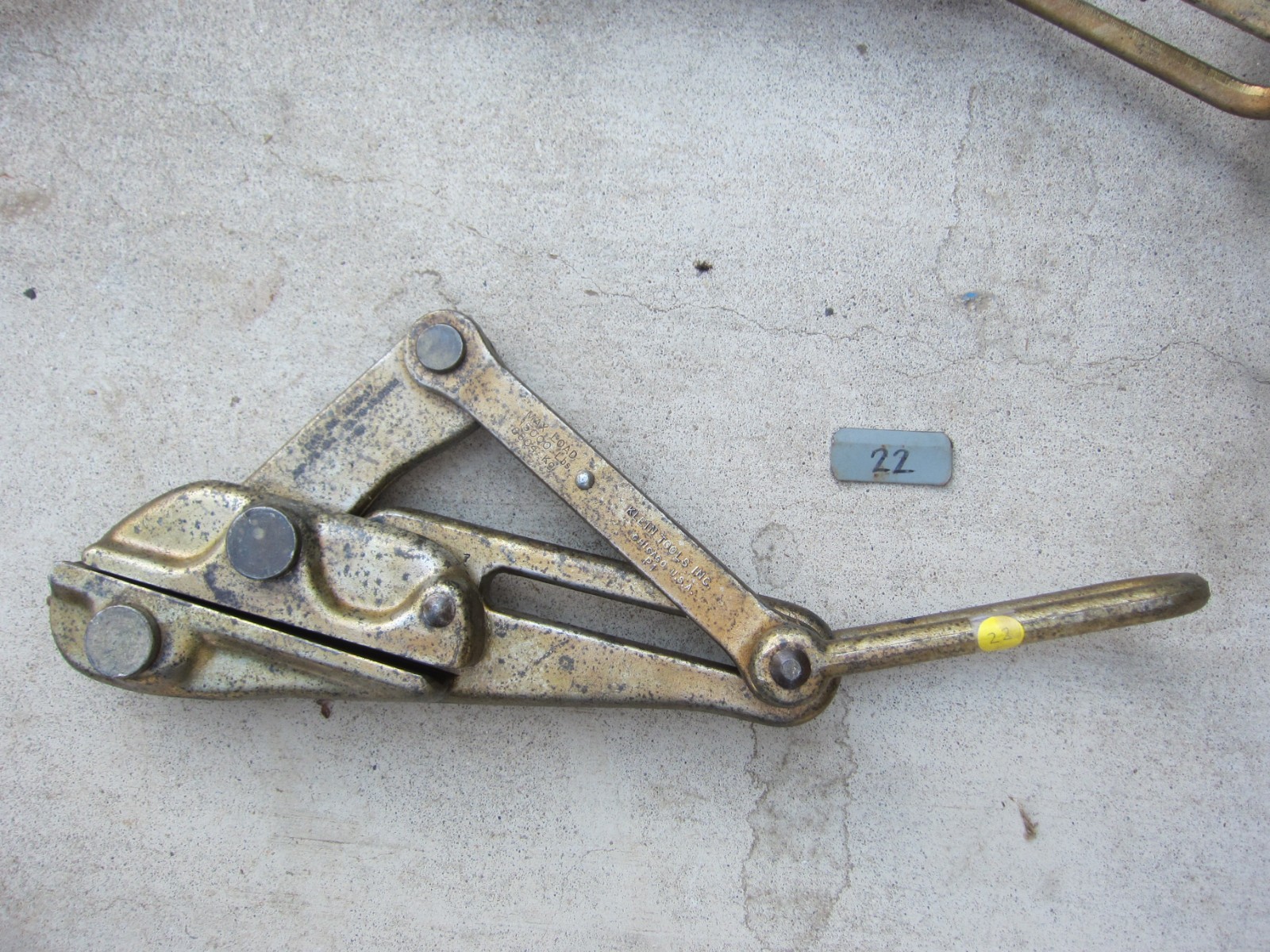 Klein Tools 1628-17 .50"-.75" 15000 Lbs Cable Grip Puller, Used-2