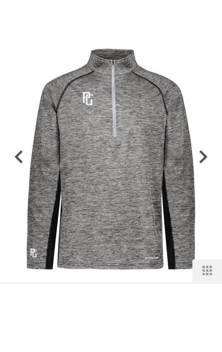 Perfect Game Activewear Men's PG  1/4 Zip Pullover Heather Black Size XXL NWT