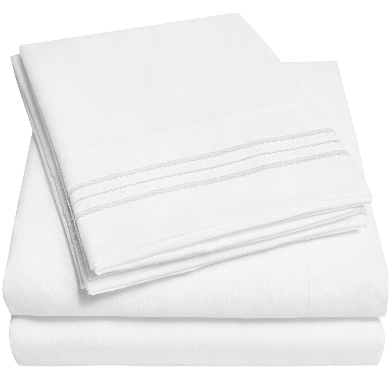 Split Flex Top King 2 PK Bottom Fitted Sheet Only for Sleep Number bed-  White