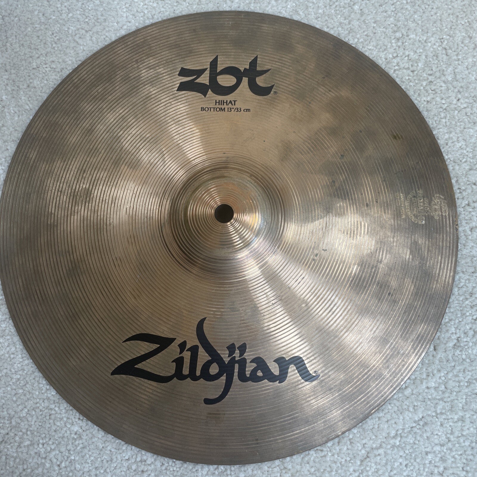Zildjian 13” ZBT HiHat Cymbal bottom