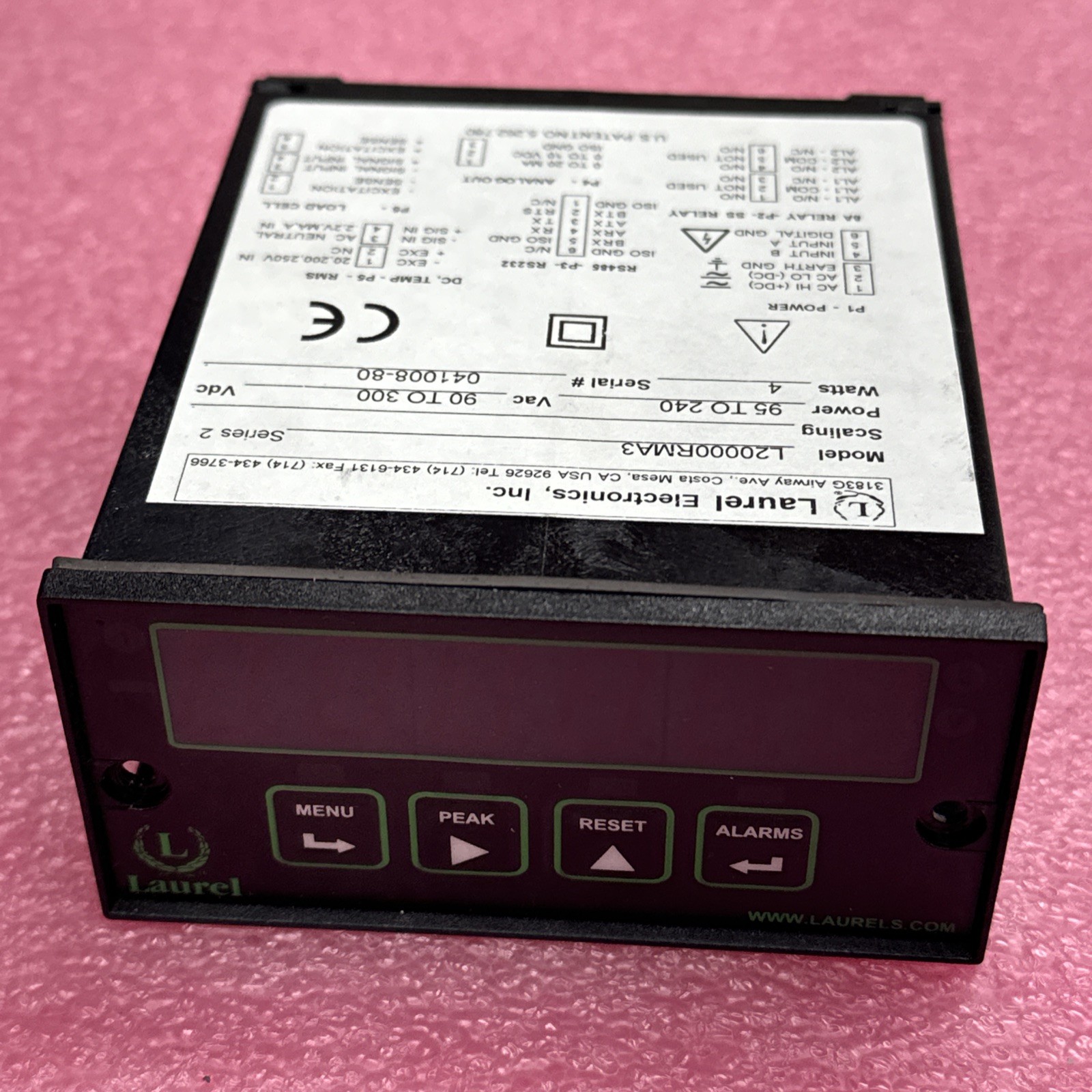 Process Panel Meter L20000RMA3, Laurel Electronics, AC/DC Input, 4W
