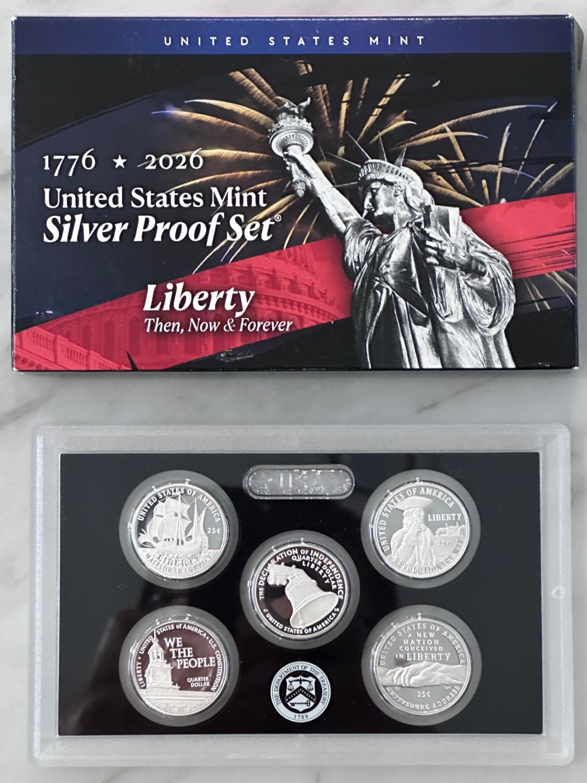2026 S Semiquincentennial Silver Proof Quarter Set w/ Box- Quarters - IN HAND