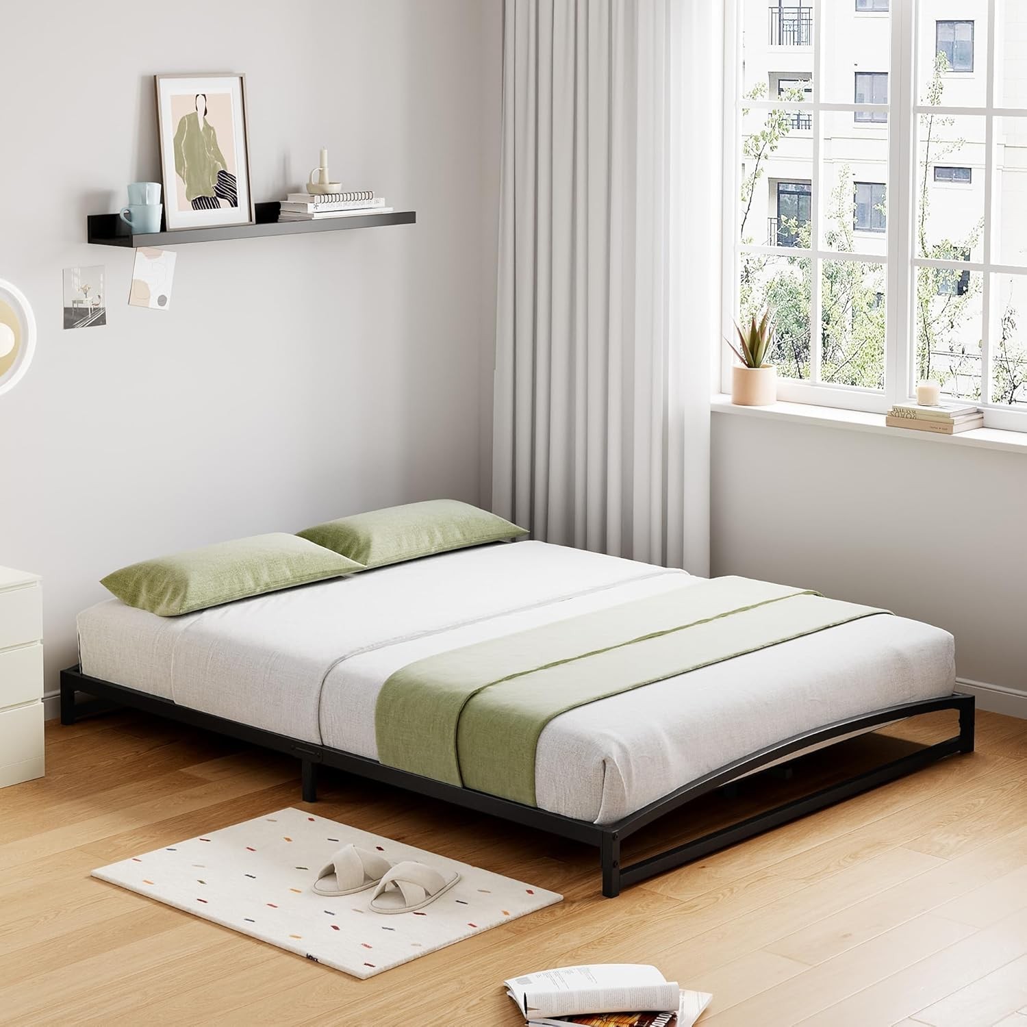 Upgraded 10-inch King Size Platform Bed Frame Heavy Duty Sturdy Metal 1000lbs
