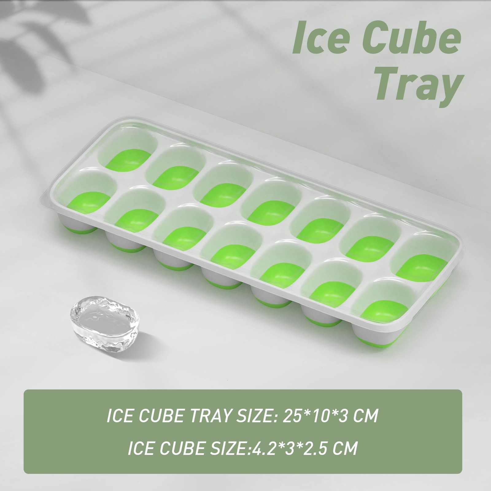 Chefaide Ice Cube Tray Lid 4 Packs 56 Cubes Durable Stackable Ice Cube Trays