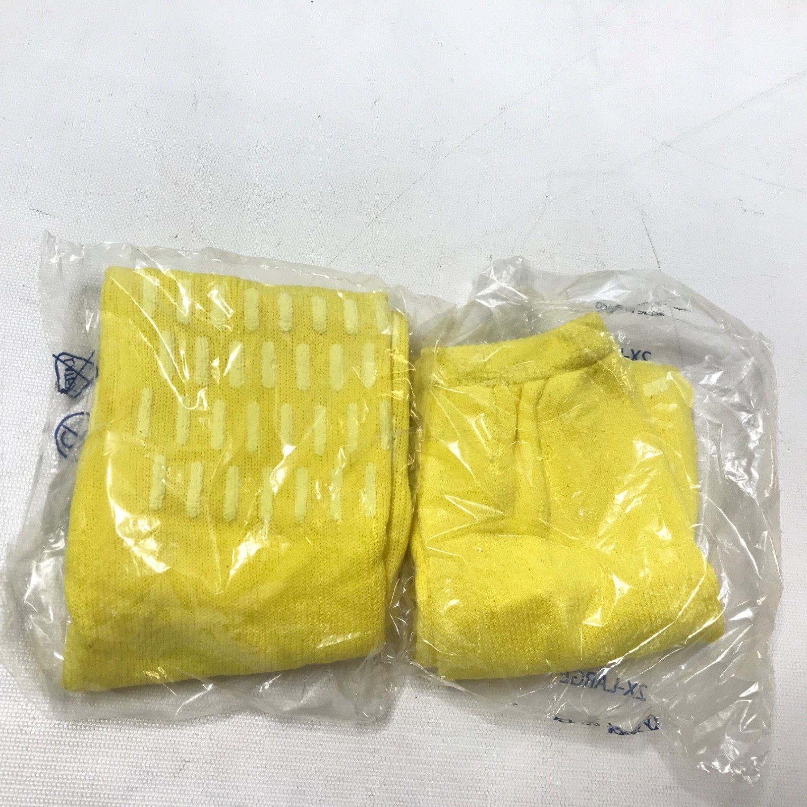 2 Pair Slipper Hospital Socks XXL Non Slip Skid Bariatric Yellow Ankle Yoga New