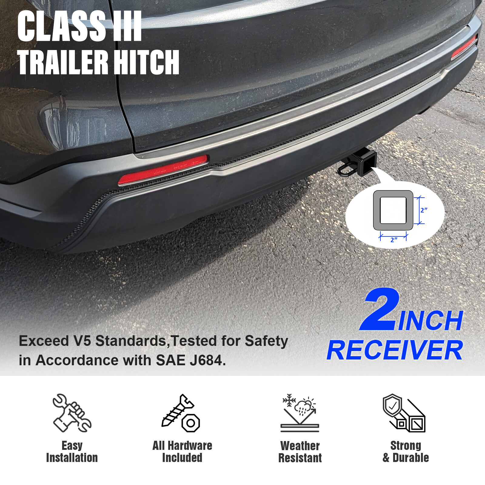 2 Inch Trailer Hitch Receiver For Honda CR-V 2017-2026