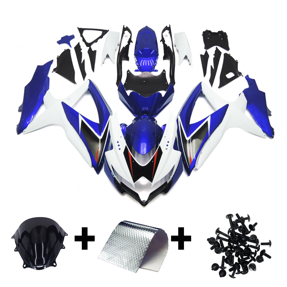 Blue White Fairings Kit for Suzuki GSXR600 2008 09 2010 GSXR750 K8 ABS Bodywork