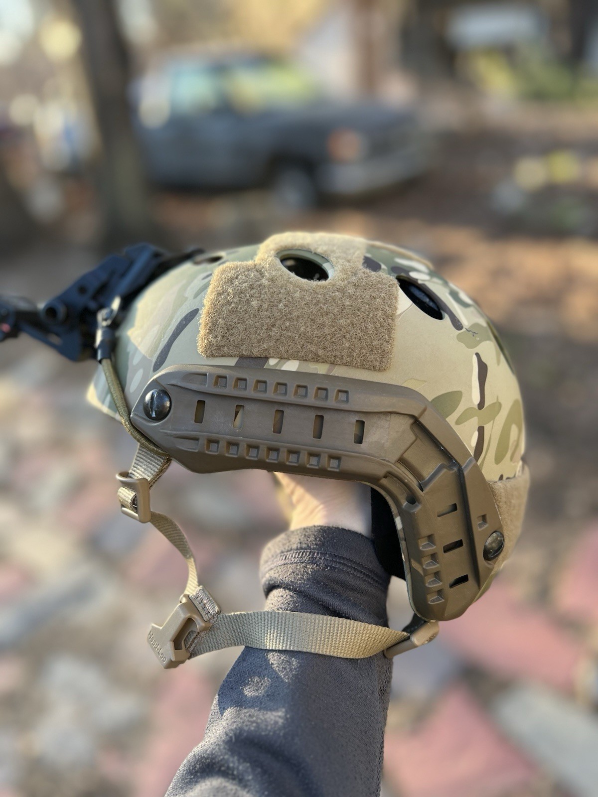 Ops Core Carbon Fiber Bump Helmet with Wilcox Night Vision Mount, Nvg Military