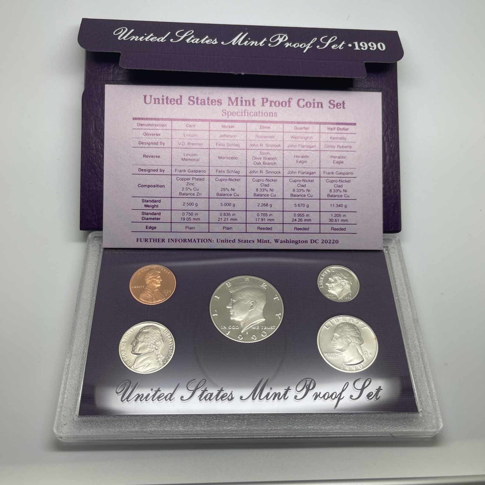 1990-S United States Mint Proof Set Original in OGP With COA. Mint Condition!