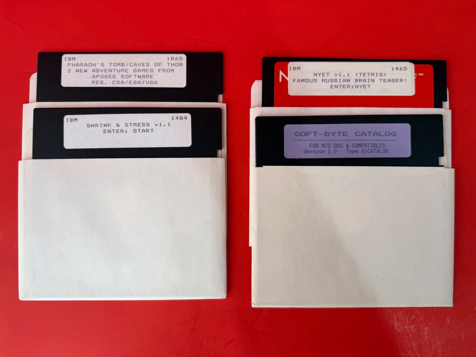 Pharaohs Tomb & 3 Other 5.25 Floppy Diskettes IBM / PC Software PC