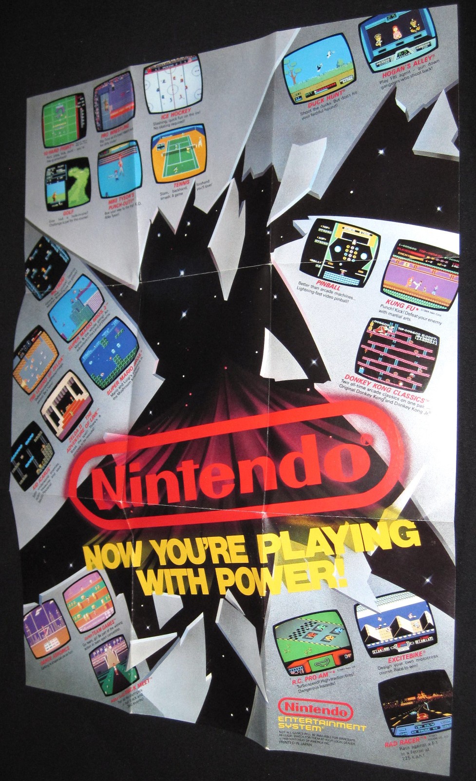 'Now You're Playing With Power' Poster Insert (Nintendo NES) Authentic