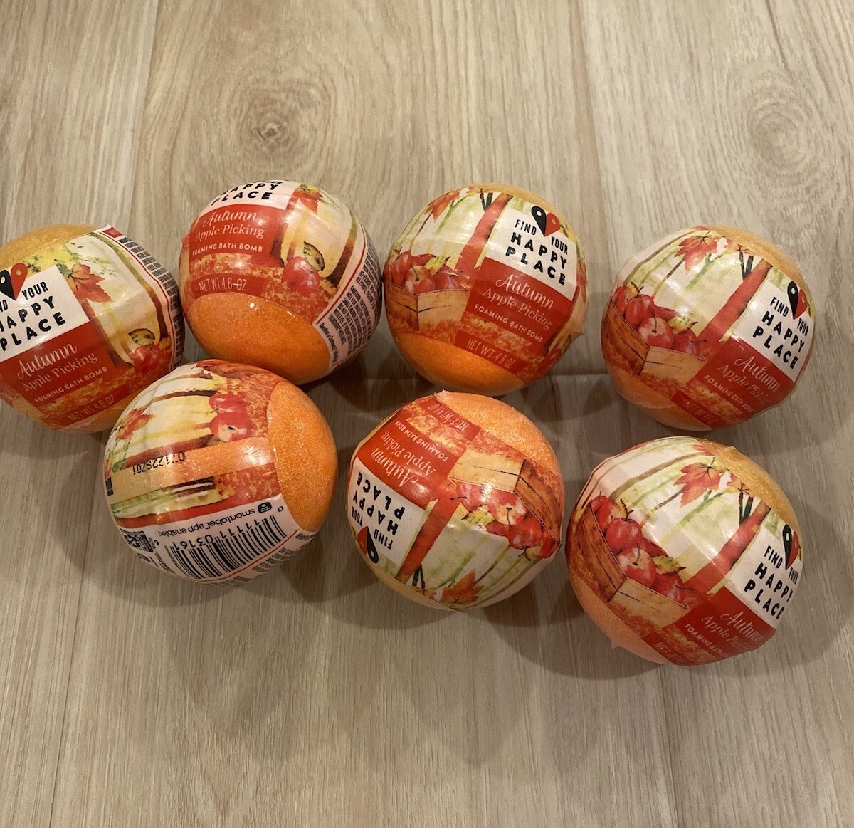Find Your Happy Place Autumn Apple Picking Foaming Fall Bath Bomb 7 New