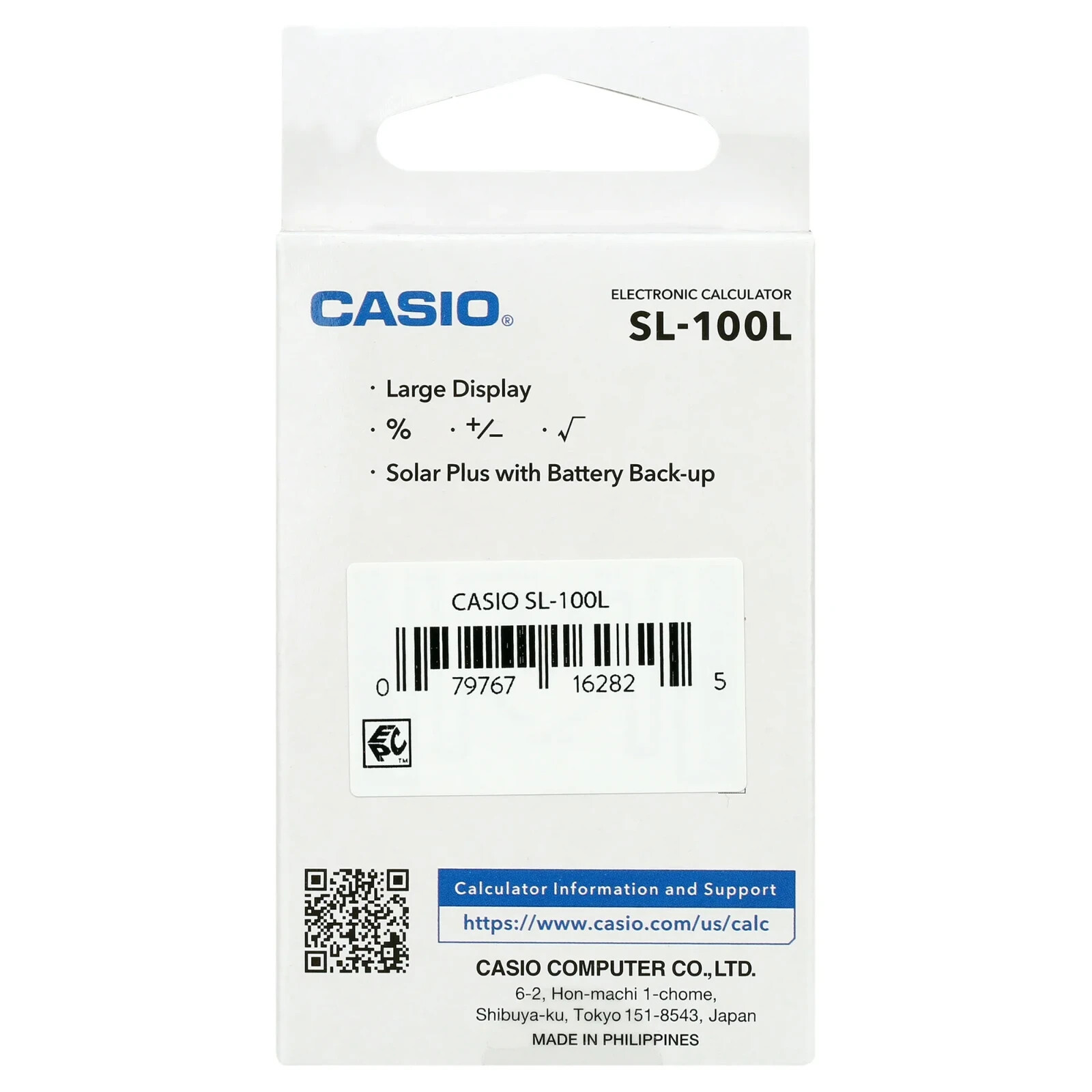 CASIO Standard Function SOLAR CALCULATOR 8-DIGITS Big Display Folding Hard Case