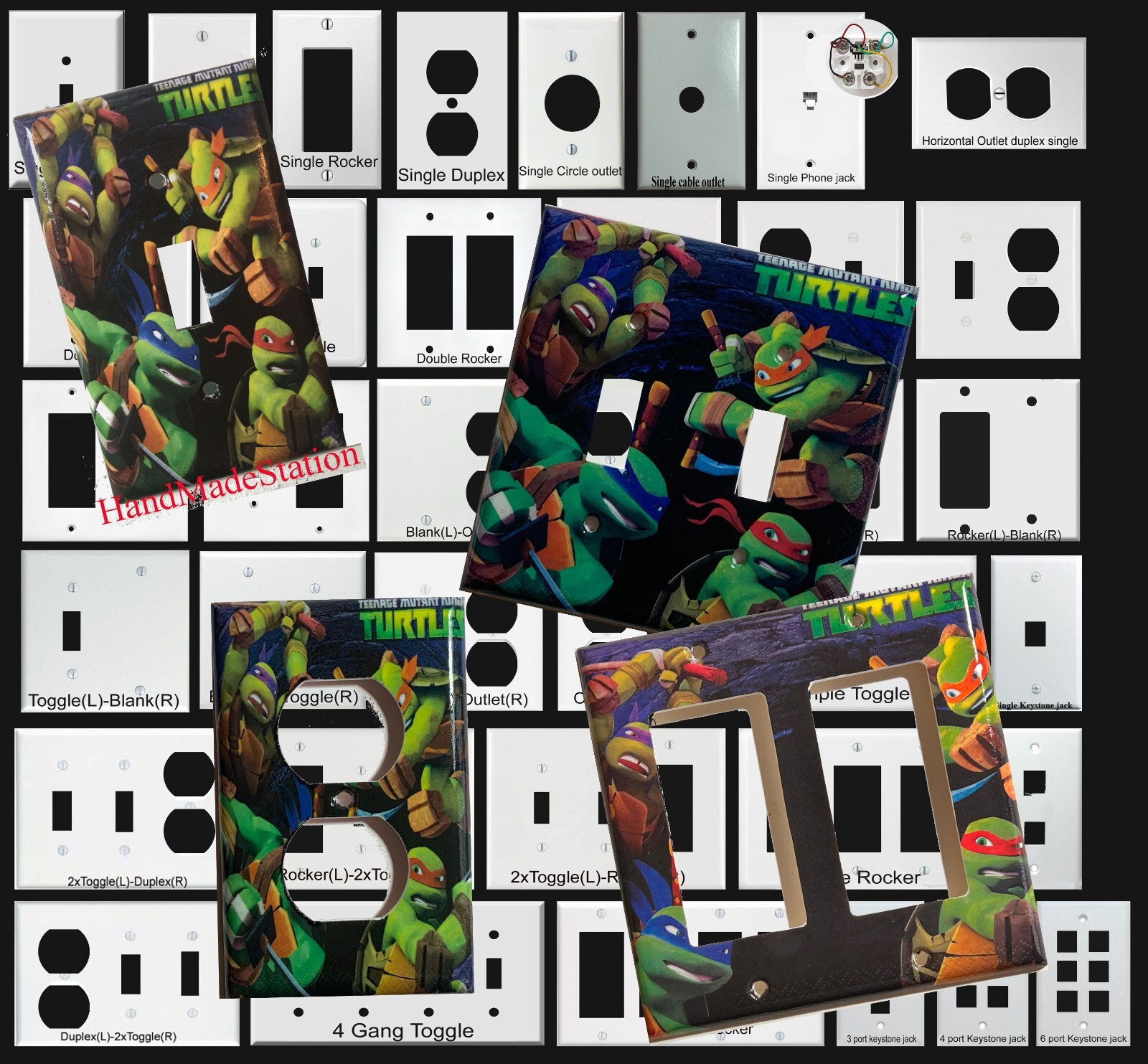 Teenage Ninja turtles Light Switch Outlet Duplex wall Cover Plate Home decor