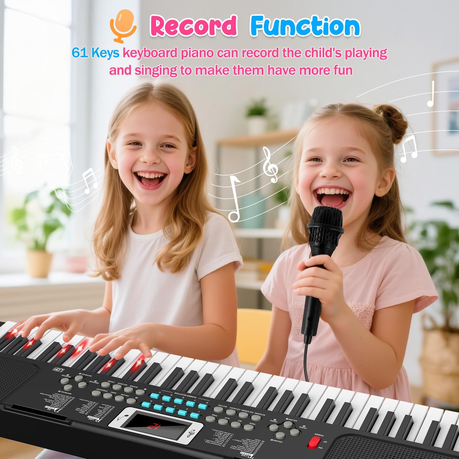 TWFRIC Kid Piano Keyboard Black