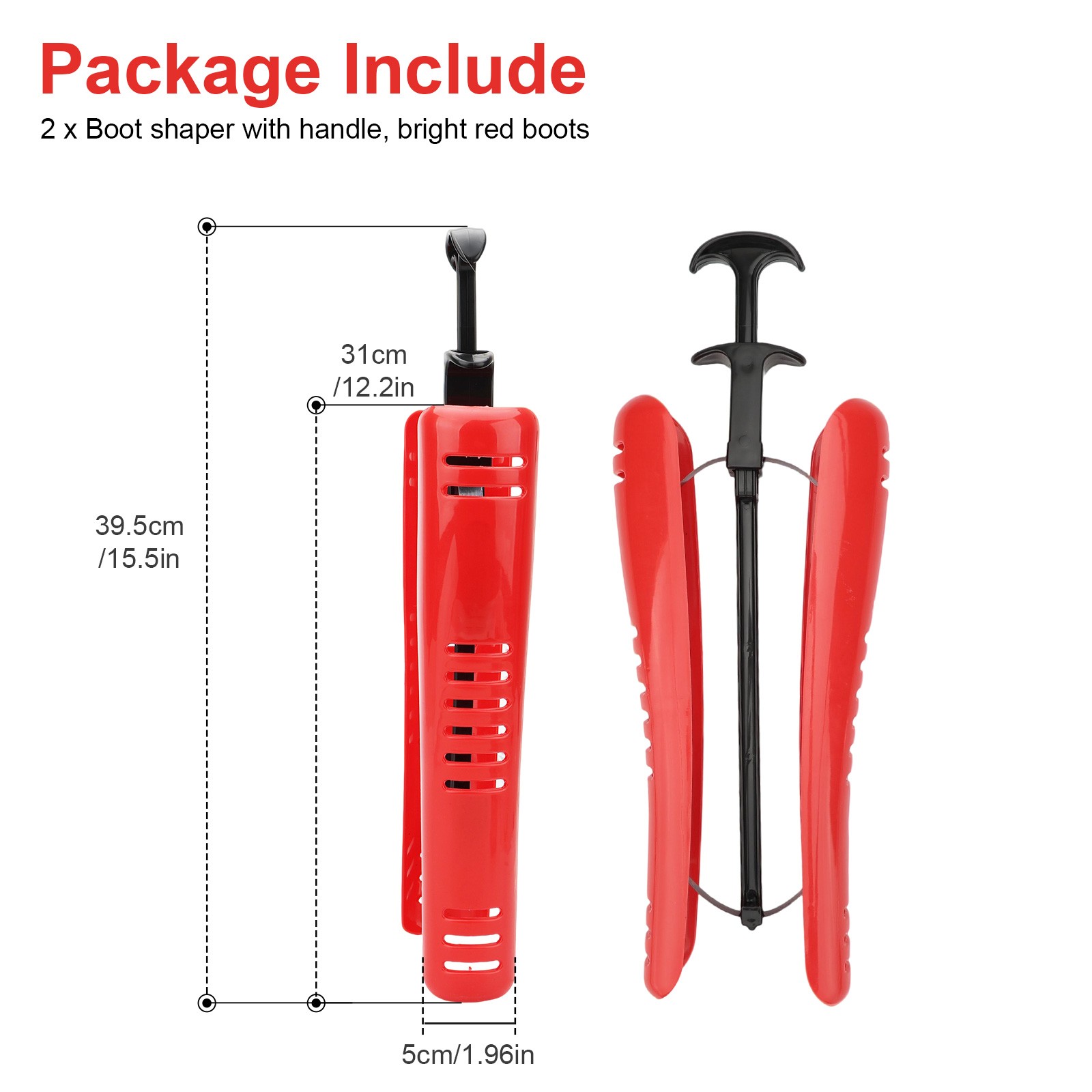 12 Inch Inserts w/ 2x Adjustable Boot Shaper Handle for Mid Calf Tall Boot Shape