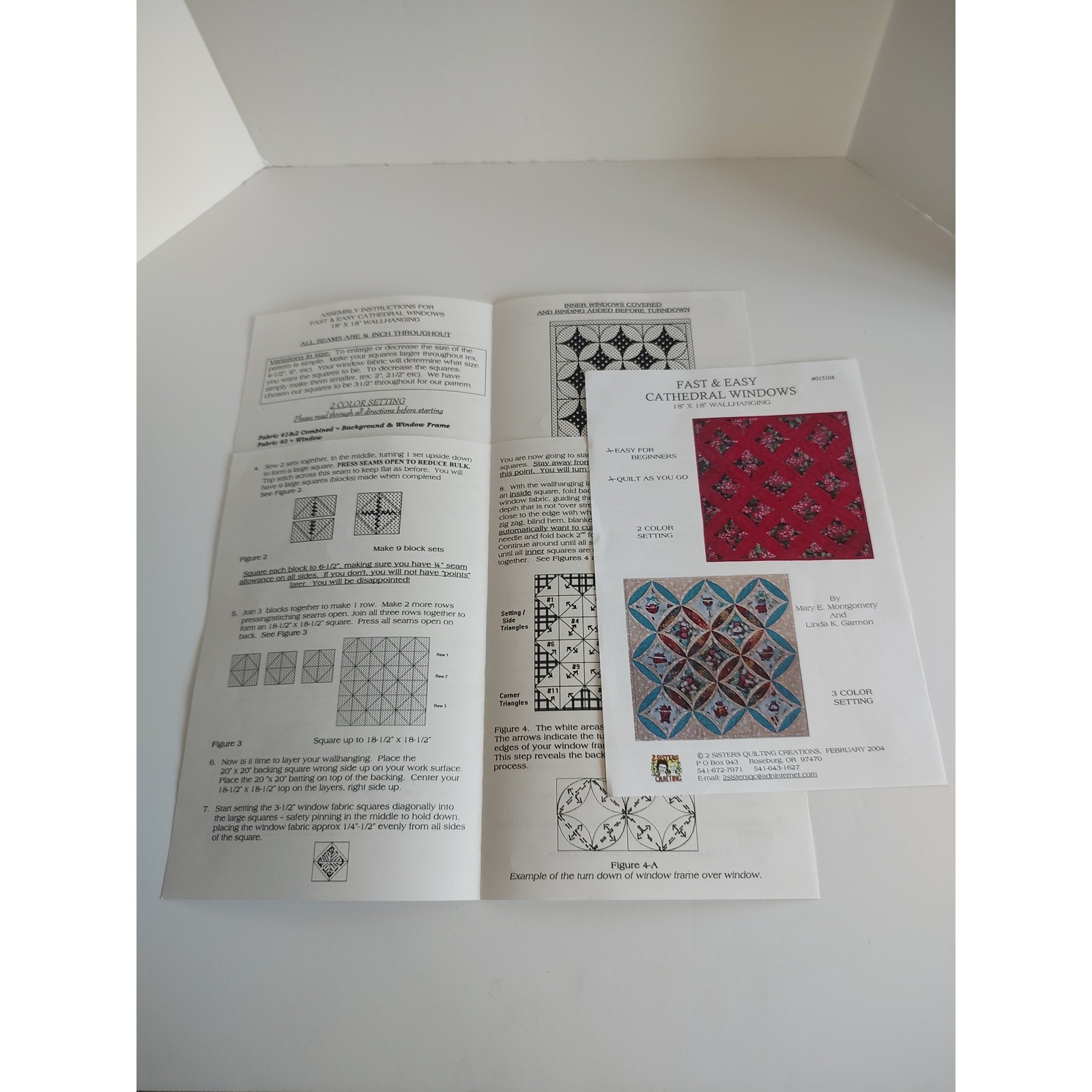 Assorted Quilting Lot/3 Patterns Kaleidoscope Cathedral Windows Flying High