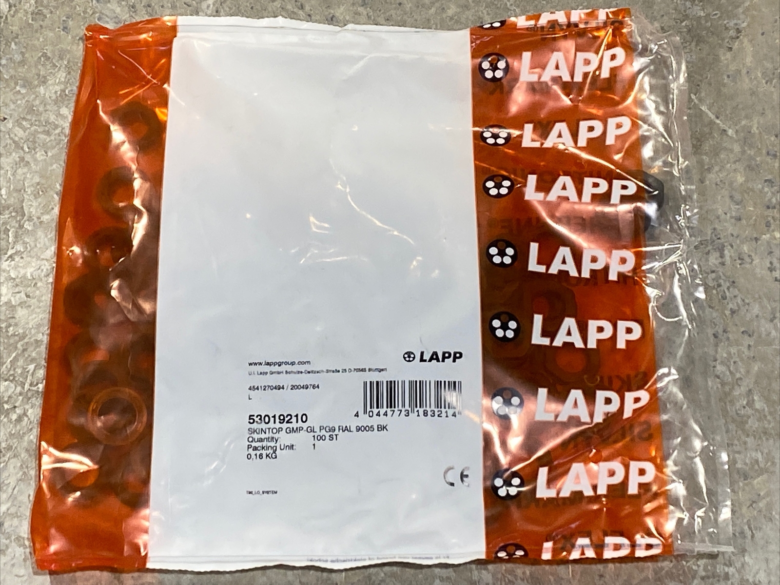 Qty.100 LAPP 53019210 Skintop GMP-GL PG9 RAL 9005 Black New