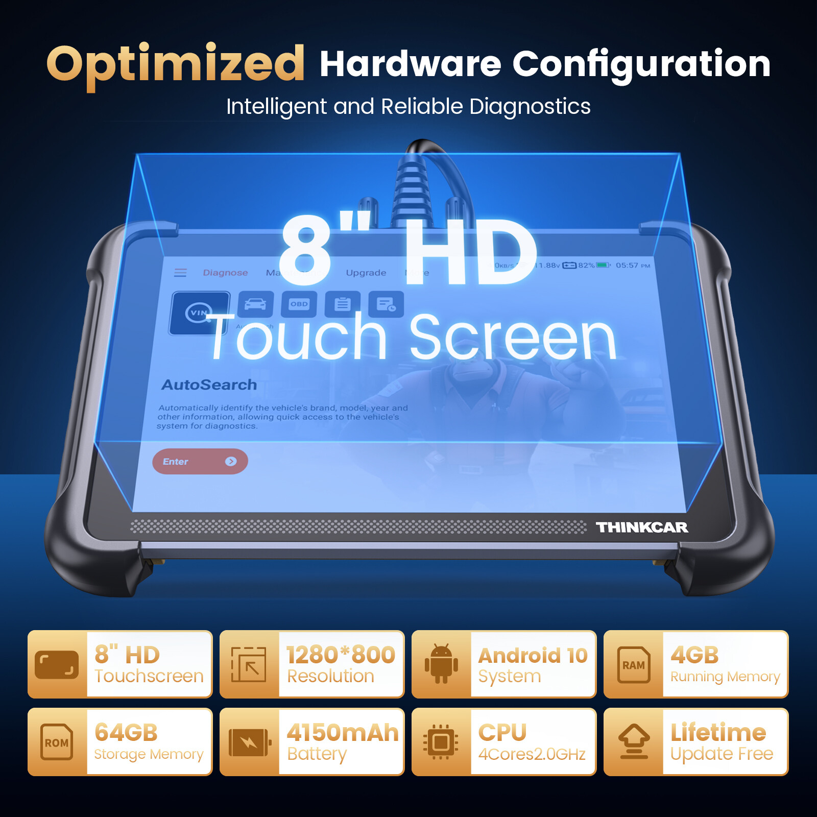 Thinkcar THINKSCAN 689 All Systems Car Diagnostic Tool OBD2 Scanner Active Test