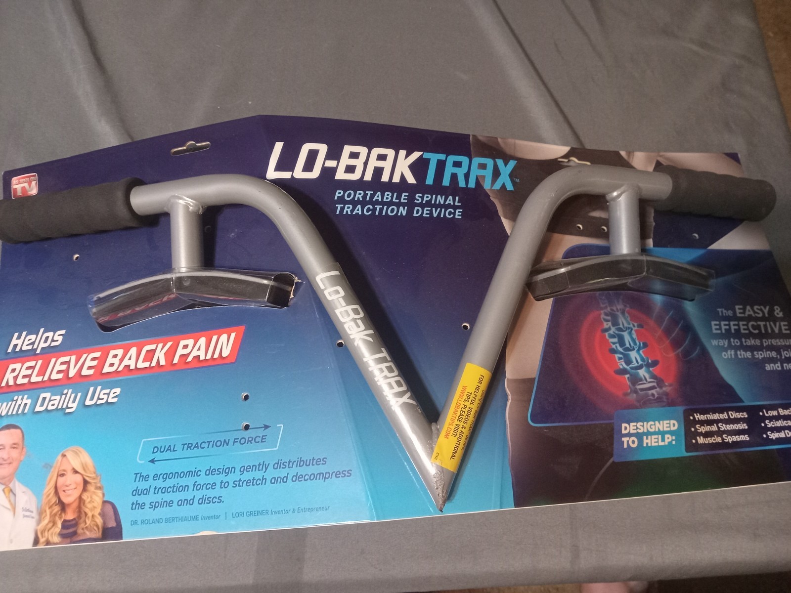LO-BAK TRAX Portable Spinal Traction Low Back Pain Stretcher AS SEEN ON TV - NEW